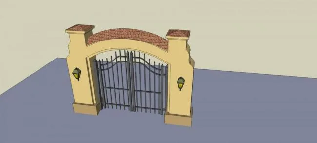 SketchUp Material Models: European-Style Architectural Components and Courtyard Doors