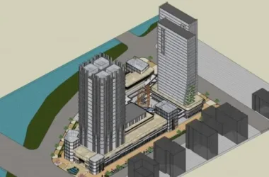 SketchUp Complex Model: Multi-Story Urban Development with Residential, Office, and Hotel Spaces in Modern Style-BIM WORLD
