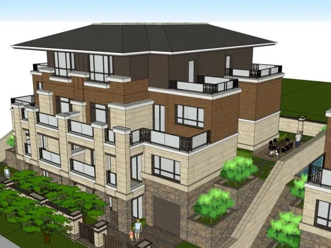 Sketchup Villa Model | Solo Villa, Modern Chinese Style