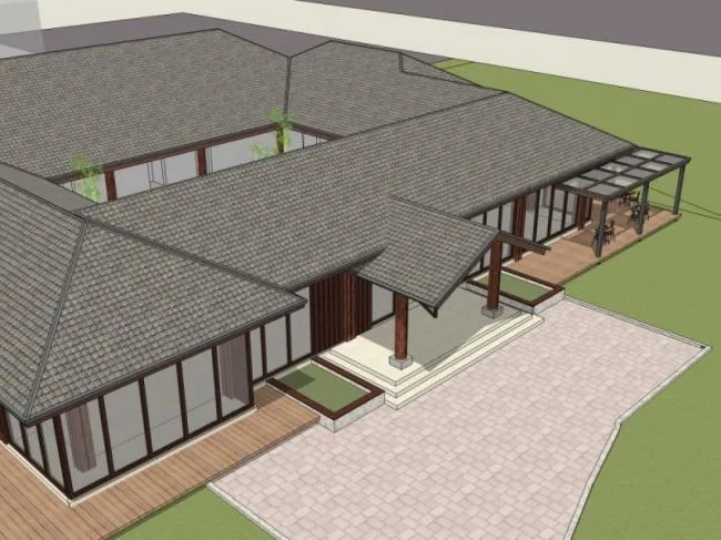 Sketchup Landscape Model | Courtyard Landscape, Chinese Style