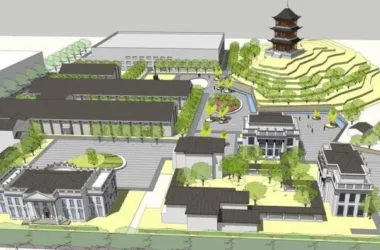 SketchUp Business Model: Multi-Story Clubhouse, Residential Villas, Commercial Buildings in French Classical Style-BIM WORLD