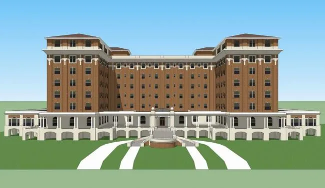 SketchUp Hotel Model | Cape May Hotel, New Jersey, Multi-story hotel, Work Plan hotel, European classical style
