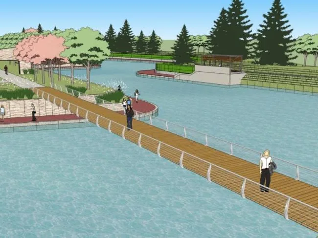 Sketchup Landscape Model | Waterfront Landscape, Modern Style