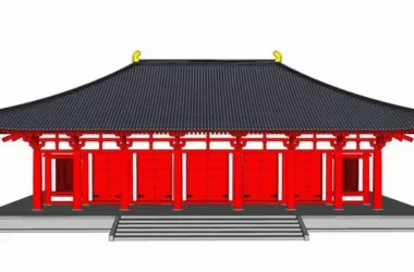 SketchUp Model of a Multi-Story Ancient Chinese Temple-BIM WORLD