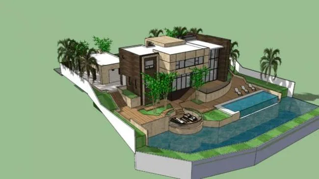 Modern Solo Villa Design | SketchUp 3D Model