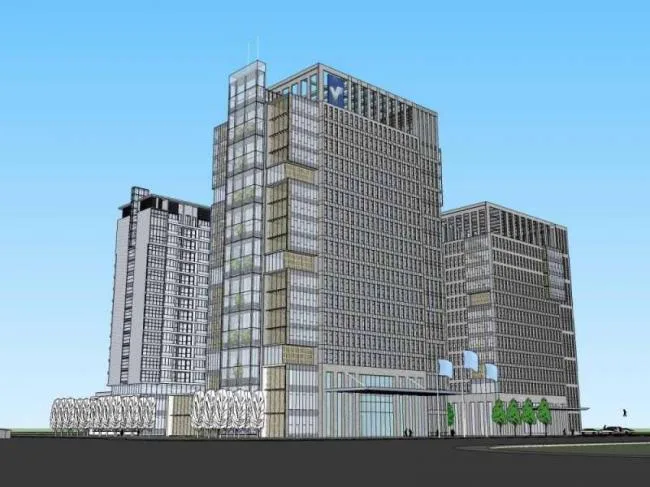 Sketchup Office Model | High rise Office Building, Classical Style