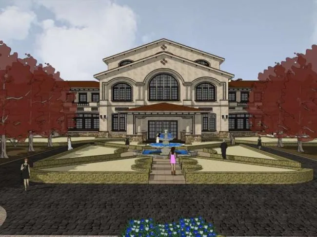 Sketchup Residential Model | Multi story Residential Community, Sales Office, Classical Style