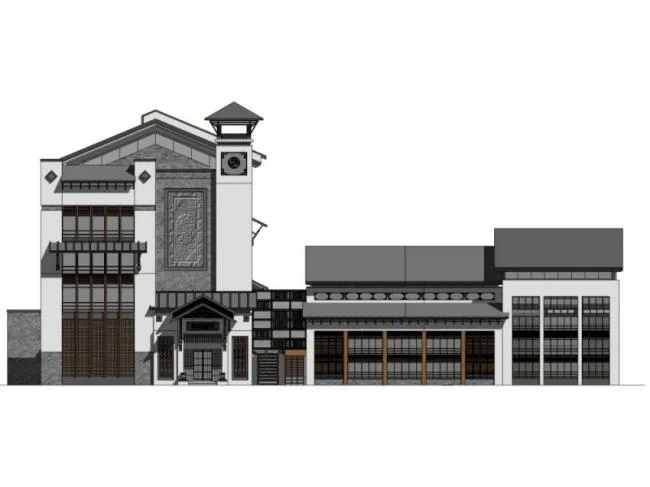 Sketchup Office Model | Multi story Office Building Complex, Chinese Style