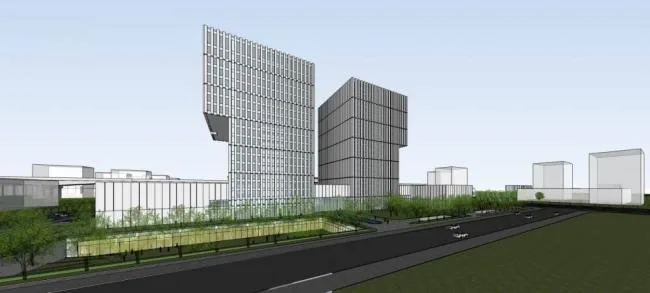 Sketchup Office Model | High rise office building, hotel, modern style, ground floor commercial, commercial podium