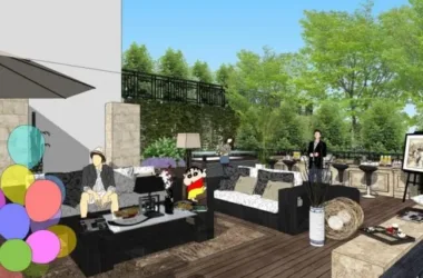 Modern Roof Garden Landscape Design in SketchUp-BIM WORLD