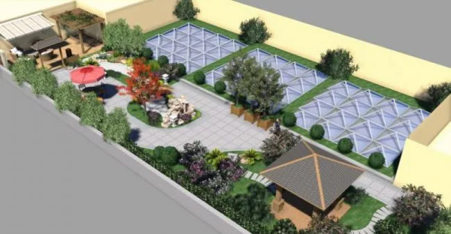 Sketchup Landscape Model | Roof Garden, Classical Style
