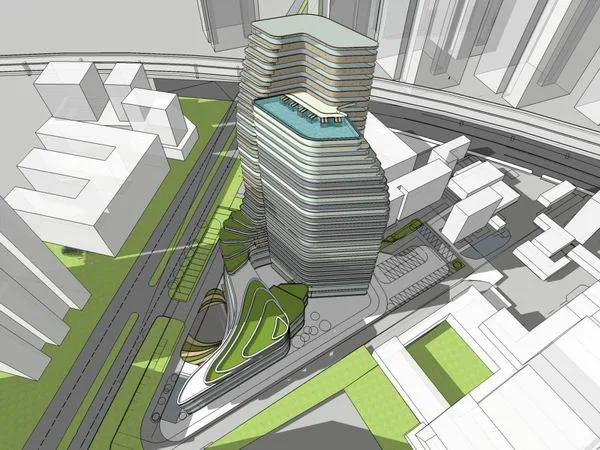 Sketchup Hotel Model | High rise Hotel, Modern Style