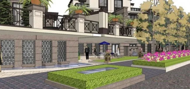 Sketchup Villa Model | Twin Villa, Classical Style