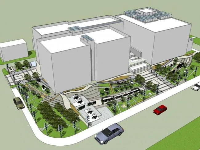 Sketchup Landscape Model | Square Landscape, Office Landscape, Modern Style