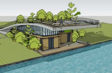 Modern Public Toilet Landscape Model in SketchUp-BIM WORLD