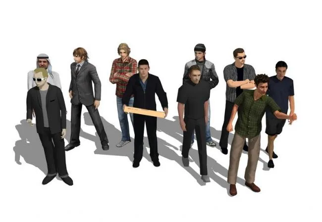 SketchUp Material Models for 3D Casual Male Characters
