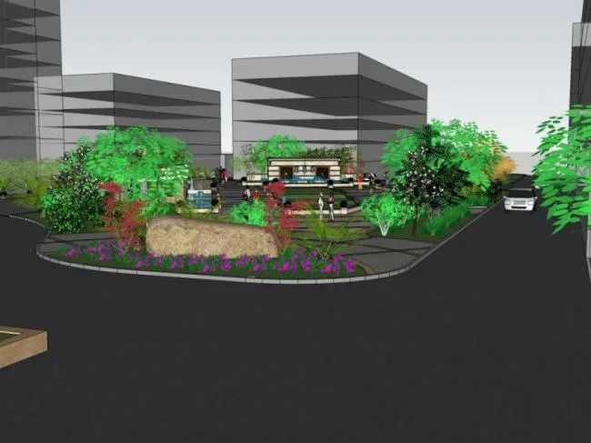 Sketchup Landscape Model | Residential Landscape, Modern Chinese Style