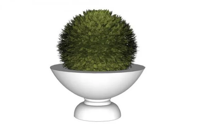 Modern Flower Bowl Landscape Component | SketchUp Material Model