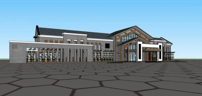 Sketchup Business Model | Multi story Commercial Club, Chinese Style