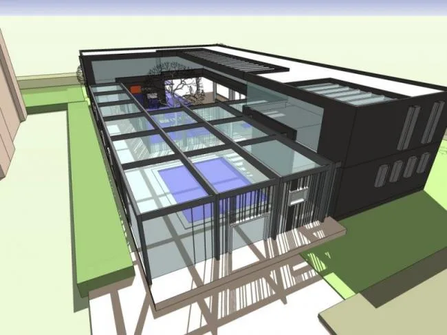Sketchup Business Model | Low rise Sales Office, Modern Style
