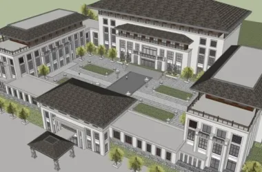 SketchUp Landscape Design: Multi-Story Chinese-Style Courtyard Model-BIM WORLD