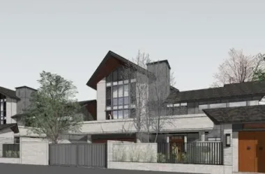 Double-Slope Chinese-Style Villa Model in SketchUp | Modern Double Split Design-BIM WORLD