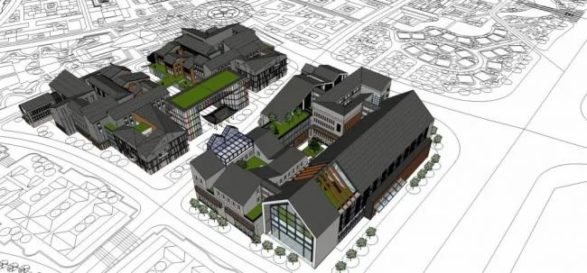 Sketchup Business Model | Multi story Commercial Street, Remembering Guiyang, Chinese Style