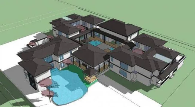 Sketchup Business Model | Multi story clubhouse, commercial building, Chinese style
