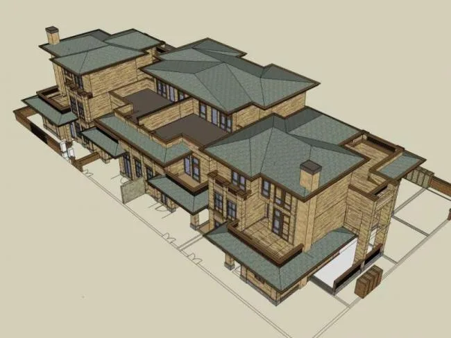 Sketchup Villa Model | Townhouse, Classical Style