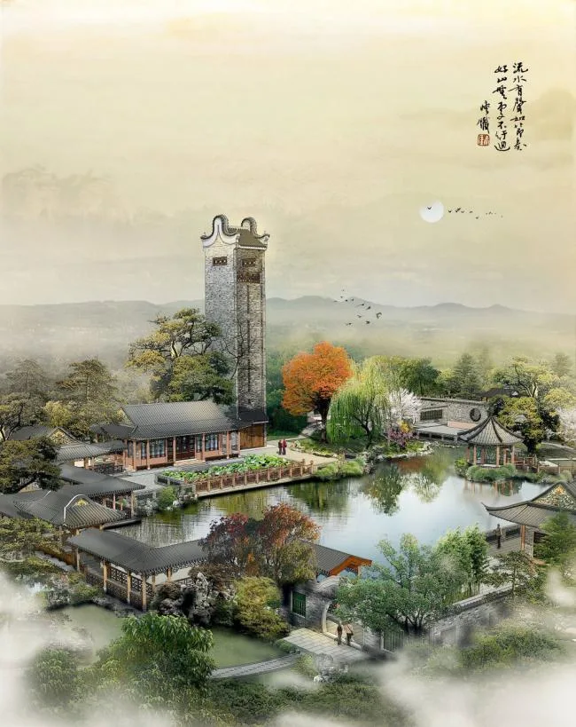 Sketchup Cultural Model | Multi story Garden Expo, Cultural Architecture, Chinese Style