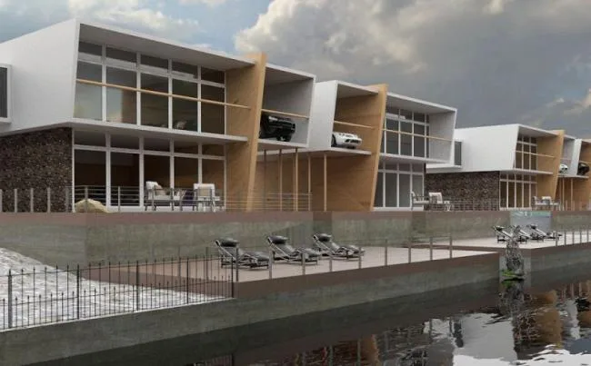 Sketchup Business Model | Low rise commercial buildings, modern style