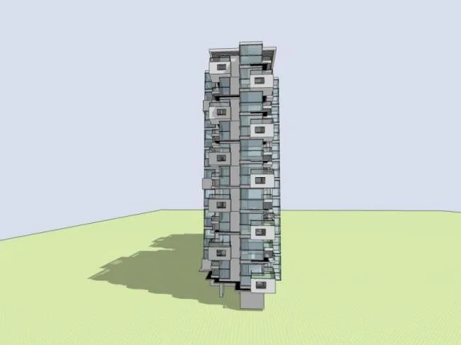Sketchup Residential Model | High rise Residential Buildings, Modern Style