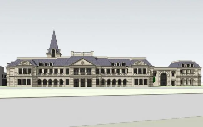 Sketchup Business Model | Multi story Commercial Street, French Style, Classical Style