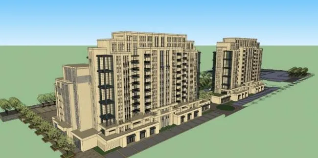 Sketchup Residential Model | High rise Residential Buildings, Residential Buildings, Classical Style