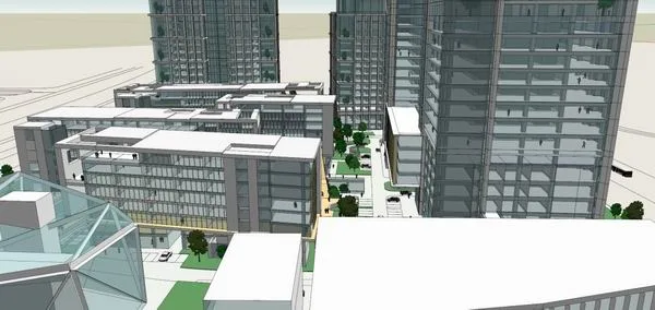 Sketchup Complex Model | Super high-rise office building complex, ground floor commercial, hotel, residential, public building, modern style