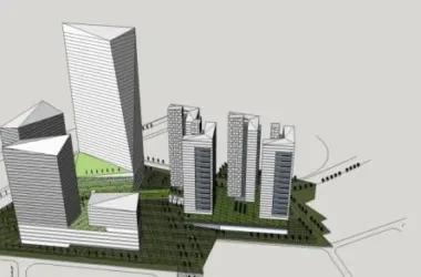 SketchUp Complex Model: Shenzhen Xiasha Jingji Super High-Rise Office, Hotel, Residential, Mall, and Commercial Complex in Modern Style-BIM WORLD