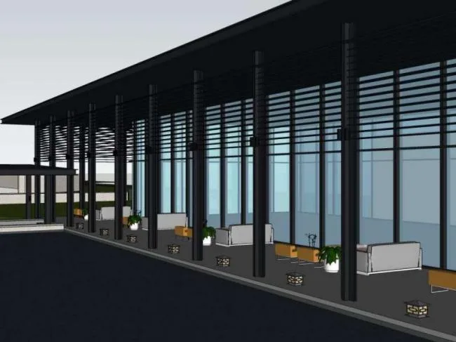 Sketchup Residential Model | Low rise Sales Office, Commercial Building, Modern Style