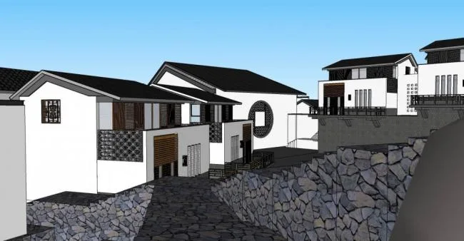 Sketchup Business Model | Multi story clubhouse, commercial building, Chinese style
