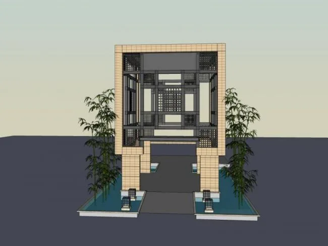 Modern Pavilion Sketch Model in SketchUp