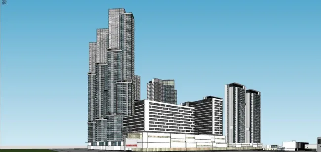 Sketchup Residential Model | Super high-rise residential community, modern style, residential building