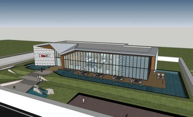 Sketchup Business Model | Multi story Sales Office, Modern Style