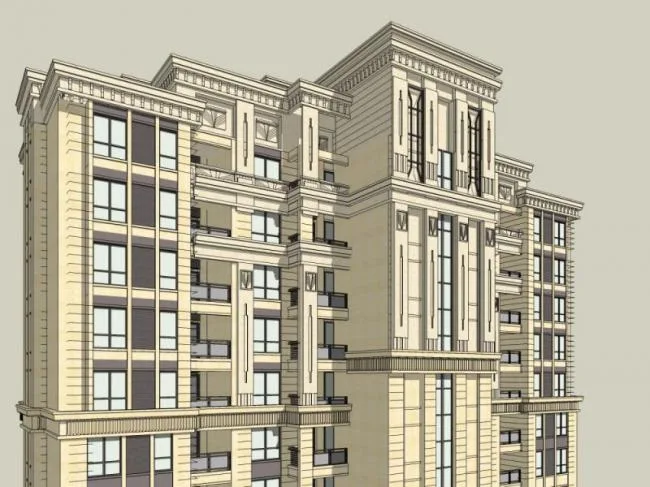SketchUp Residential Models: High-Rise and Classical Style Buildings