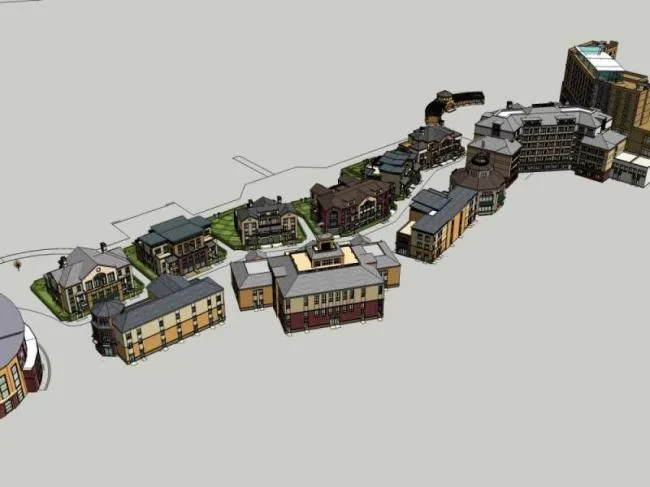 Sketchup Business Model | Multi story Commercial Street, Classical Style