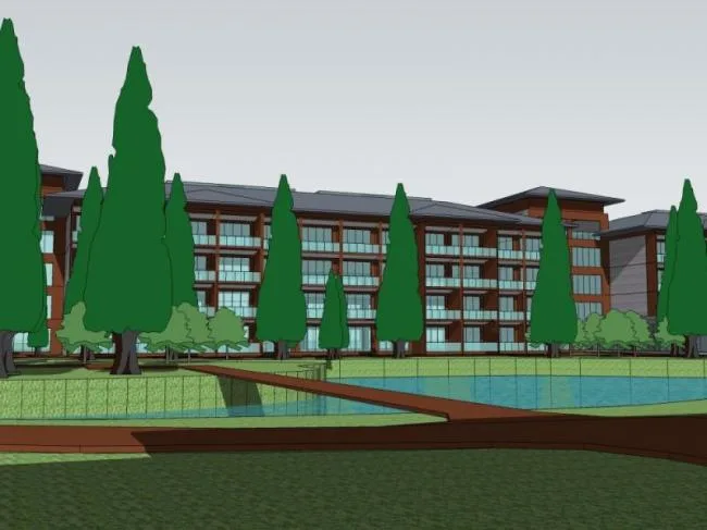 Southeast Asian Multi-Story Hotel Model in SketchUp