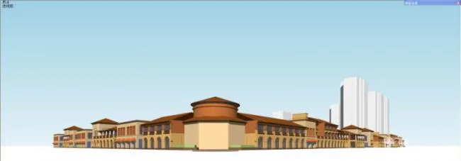 Sketchup Business Model | Commercial Street, Spanish Style, Classical Style