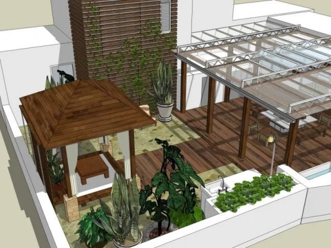 Sketchup Landscape Model | Roof Garden Landscape, Modern Style