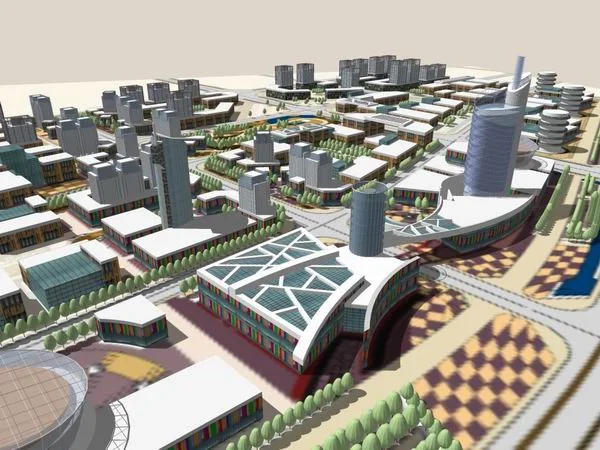 Sketchup Planning Model | Planning and Design of a City's Automobile City, Modern Style