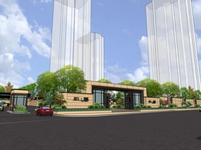 Modern Entrance Landscape Design in SketchUp