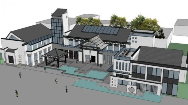 Sketchup Business Model | Multi story Huizhou style Club, Modern Chinese Style