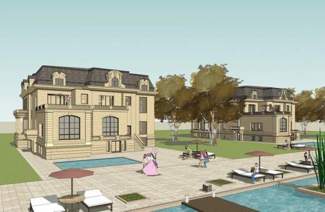 Sketchup Villa Model | Solo Villa, European, Classical Style